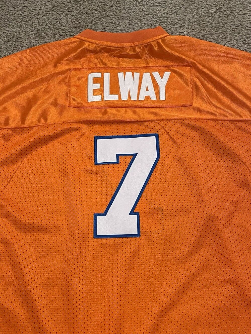 Vintage Orange Denver Broncos Elway Jersey Men’s Size XL Stitched NFL Football - Picture 3 of 5